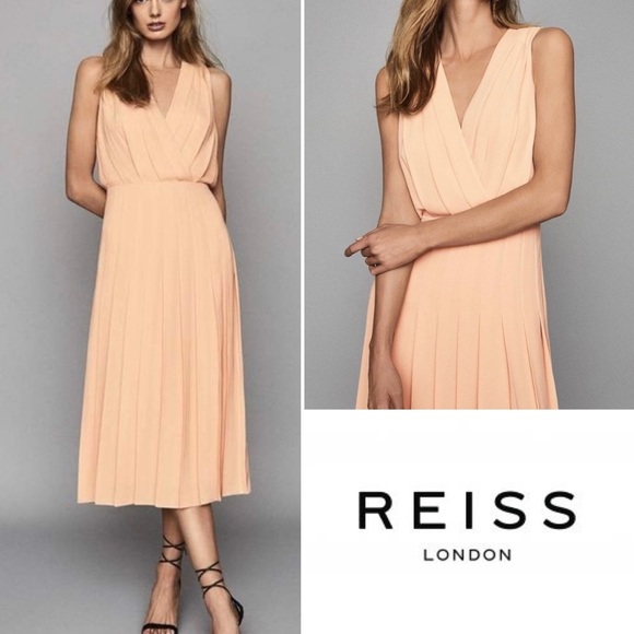 NWT Reiss Mariona Pleated Midi Dress - Picture 4 of 12